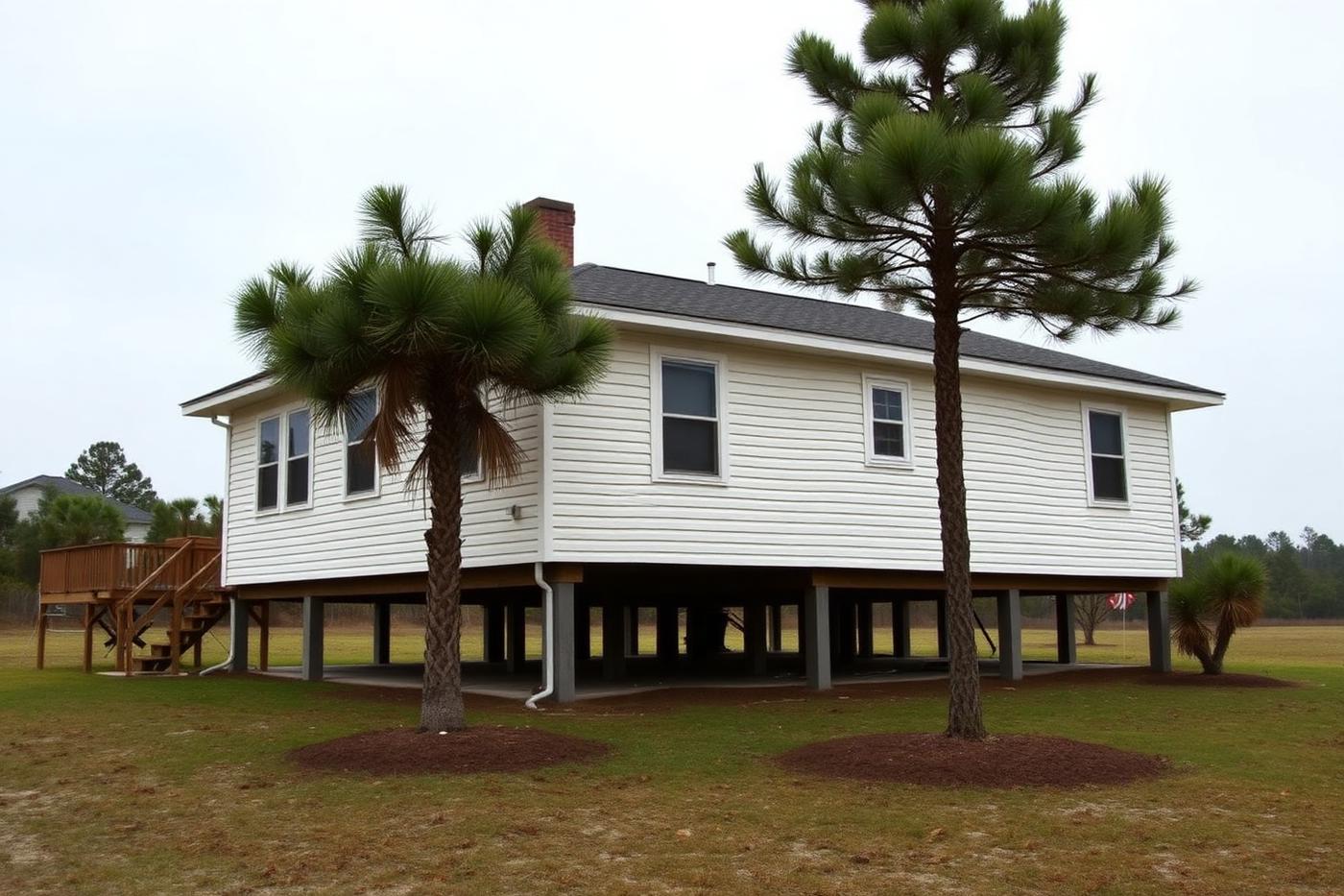 Coastal Tidewater Virginia home raised on a crawl space foundation
