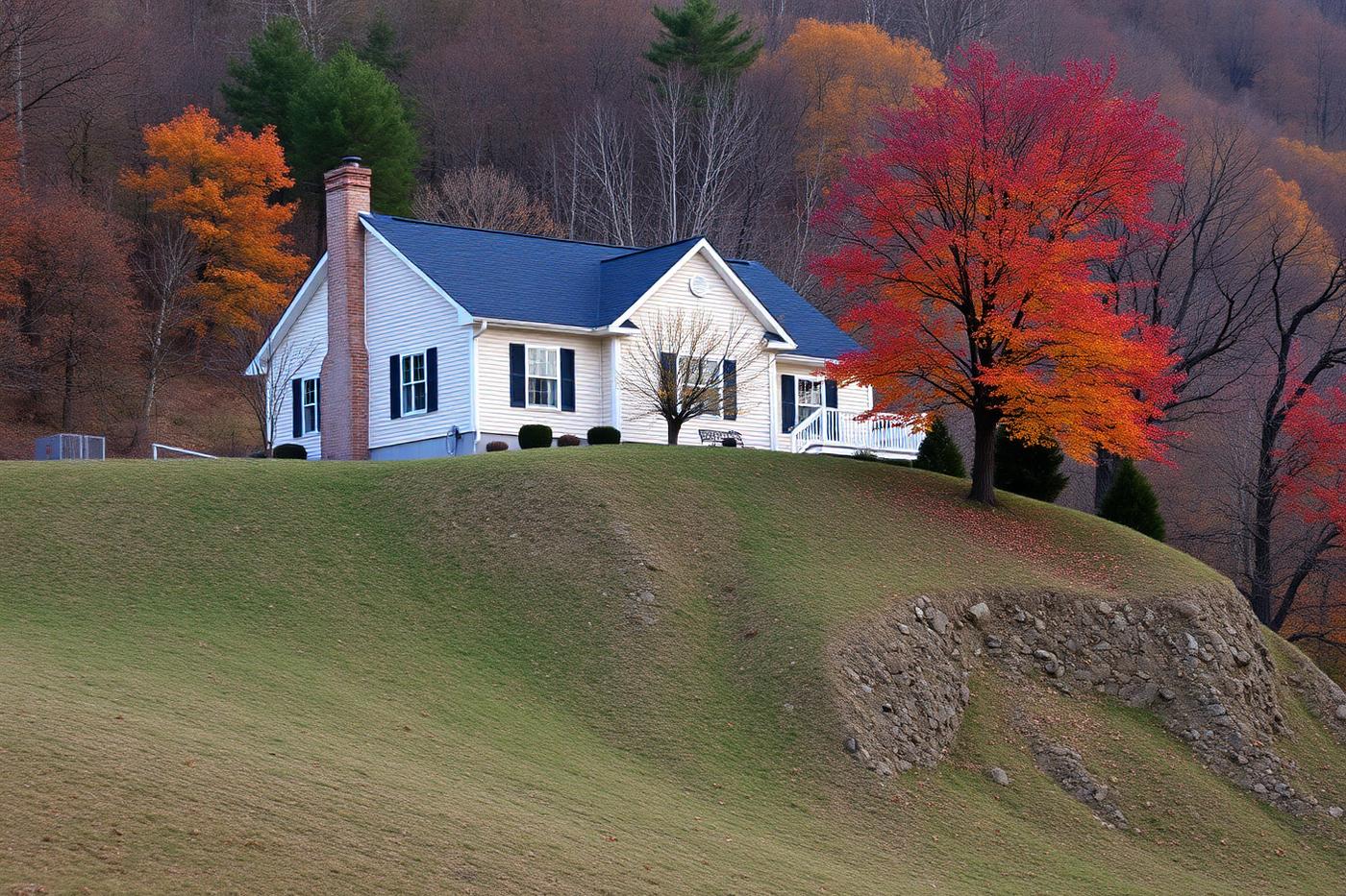 Home on a hillside lot in the Roanoke Valley with a crawl space foundation